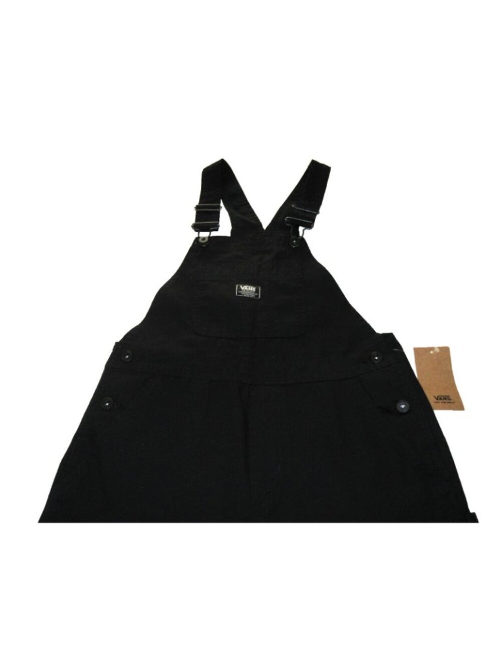 Vans Women's Ground Work Denim Carpenter overalls Black White Size XS NWT - Picture 14 of 14